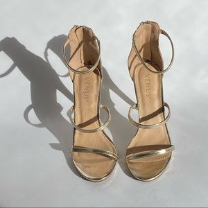 Venus Gold Strappy Heels